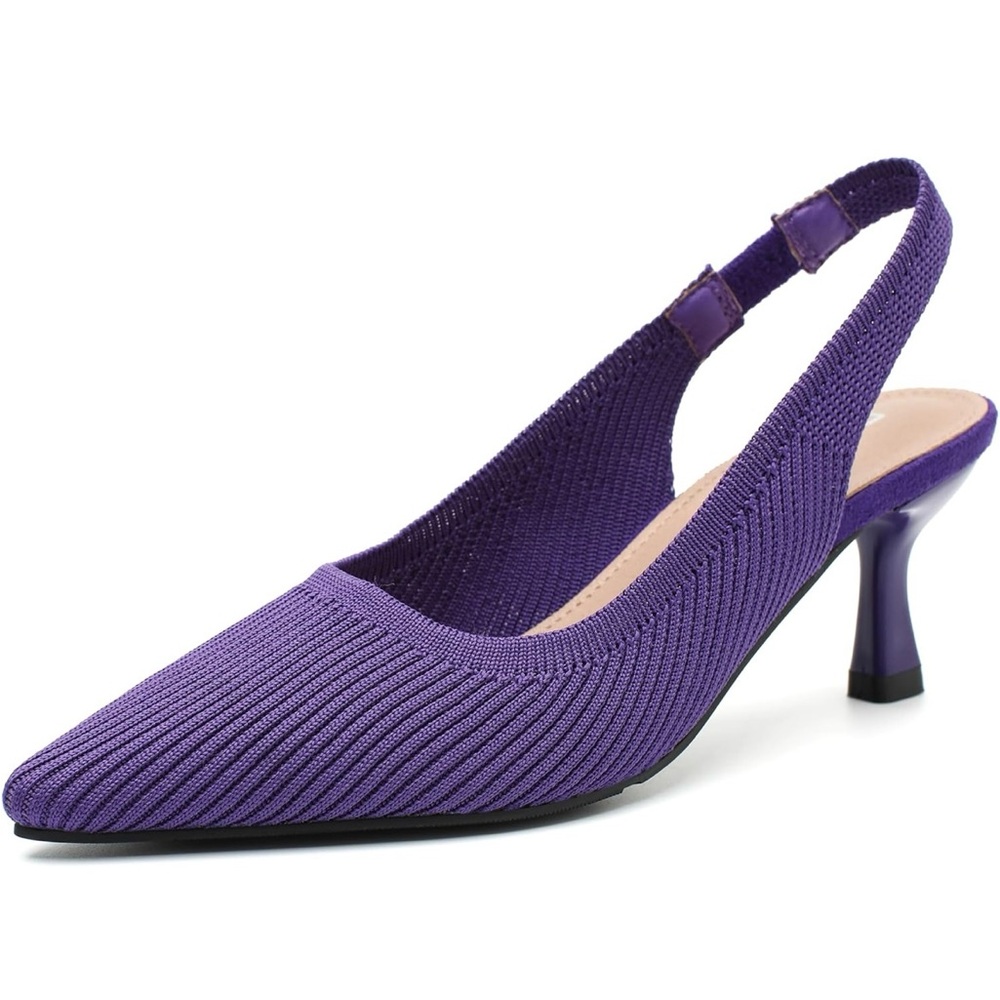 Purple Slingback Kitten Heel